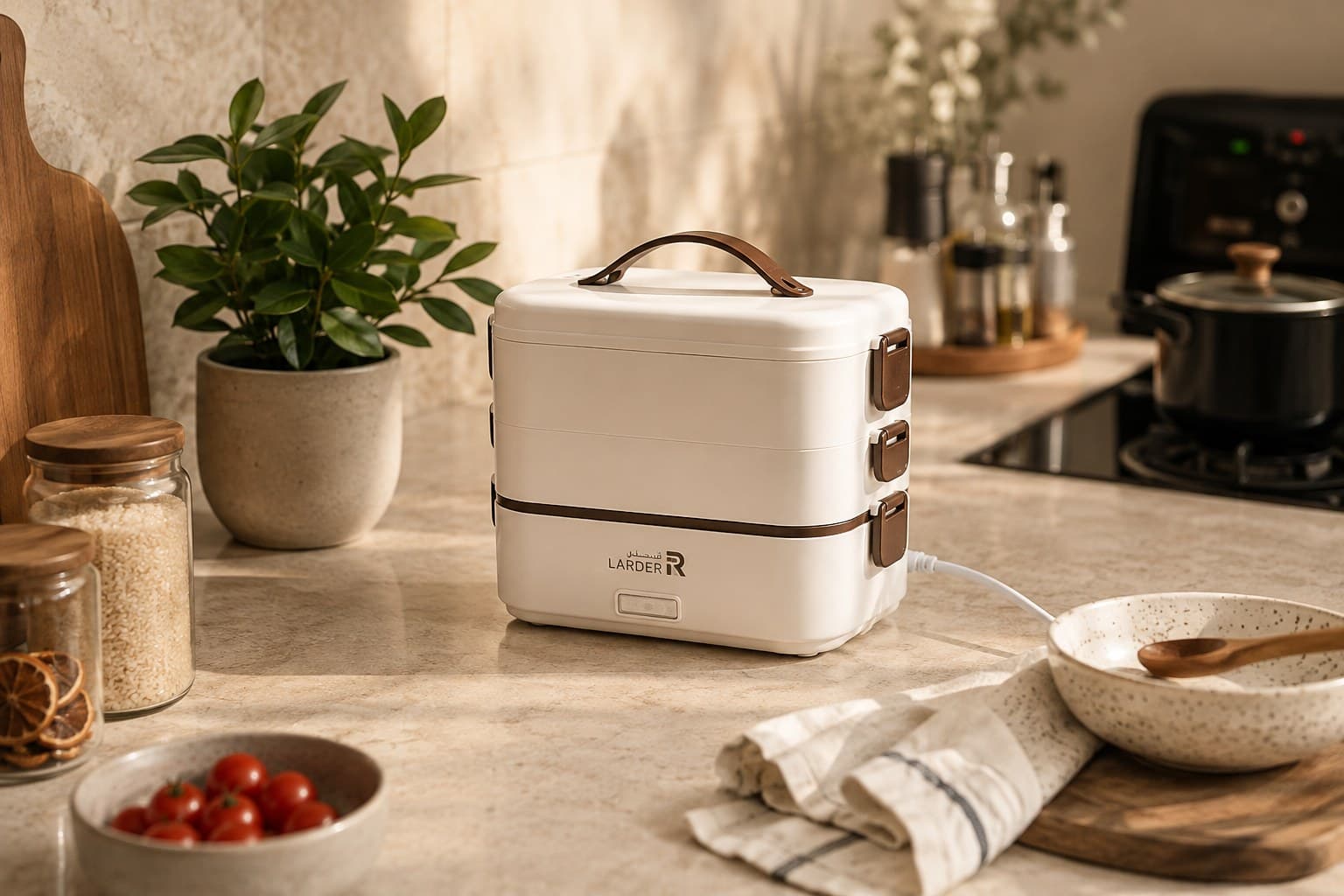 حافظة لاردر الكهربائية في المطبخ المنزلي